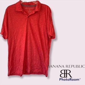 Mens BR “Vintage” Large Polo Shirt Banana Republic Orange-red